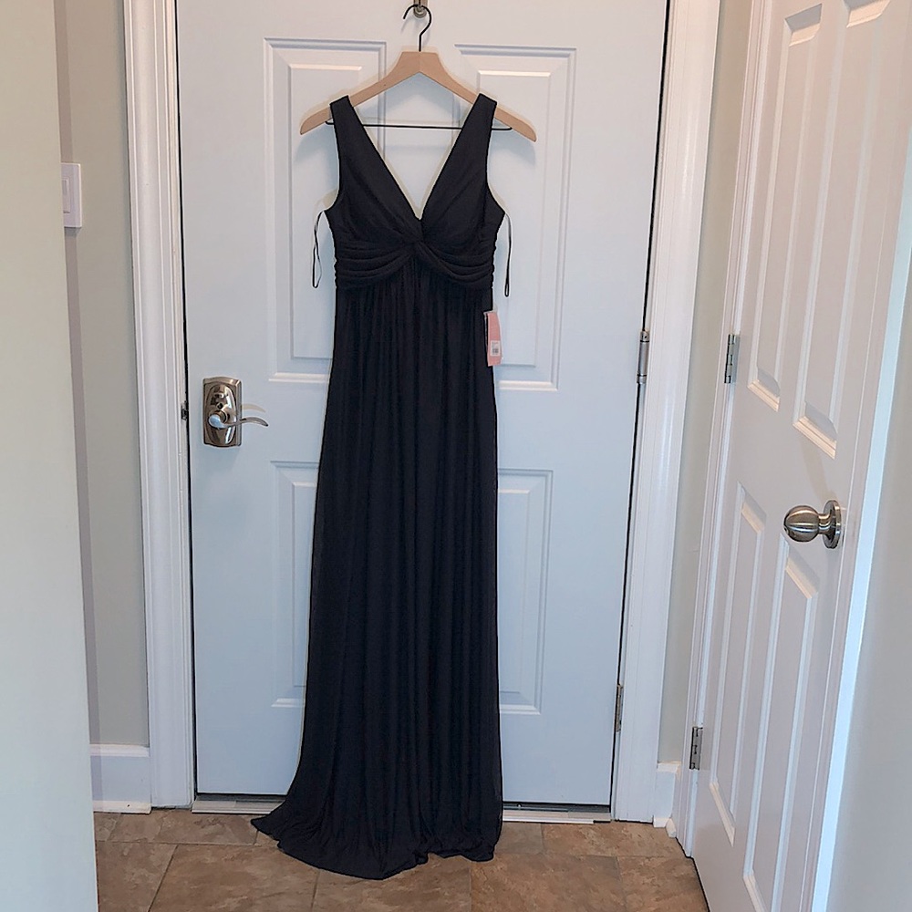 NWT Birdy Grey Twisted V- Neck Maxi Dress In Navy Size XS